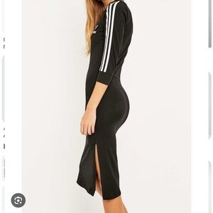 Adidas Originals Three Stripe Midi Dress w Slit